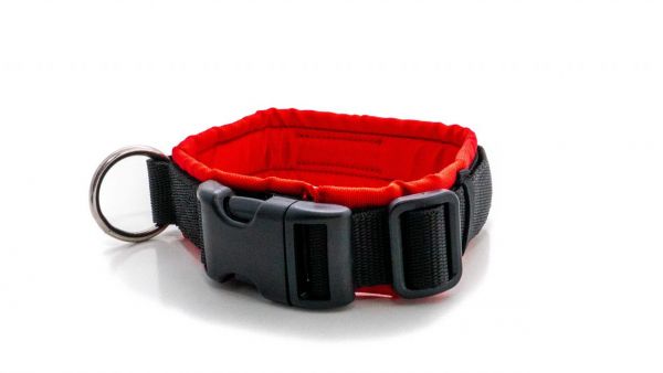 AnnyX Halsband mit Klickverschluss Schwarz / Rot