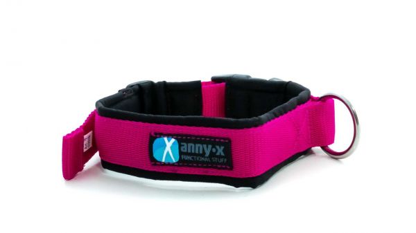 AnnyX Halsband mit Klickverschluss Schwarz / Pink