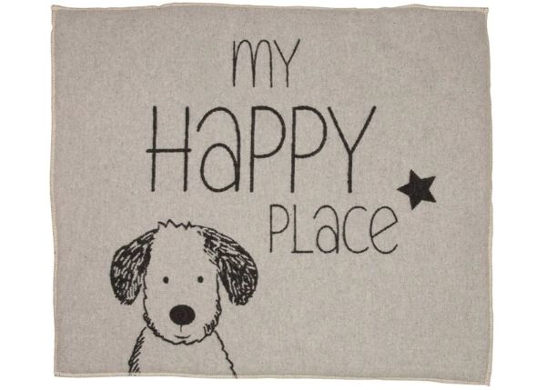 DF Hundematte, wattierte Hundedecke “My happy place“ 70 x 80 cm Farbe:Filz