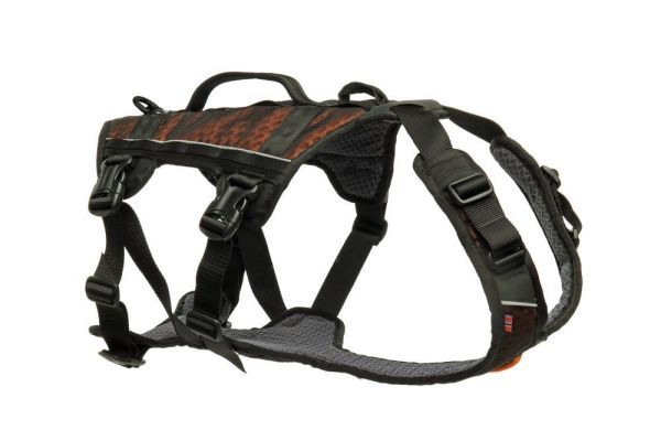 Non-stop dogwear Rock Harness Long | Gepolstertes Hundegeschirr Lang Schwarz / Orange