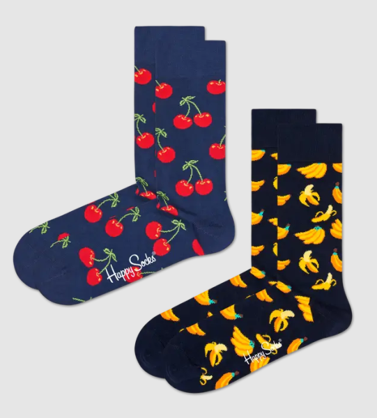 Happy Socks 2-er Pack Motiv (1x Cherry Socks , 1x Bananen Socks)