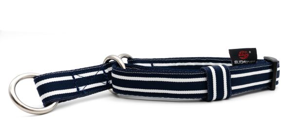 SUCHtrupp® Royal Beach Gr. S, Schlupfhalsband für kleine Hunde (unterlegt mit blauem Gurtband)