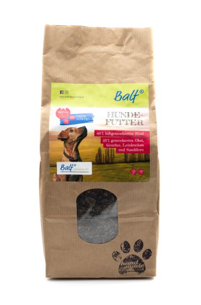 BALF Hundefutter Rind Obst-Gemüse mit Leinkuchen und Sanddorn 1 kg