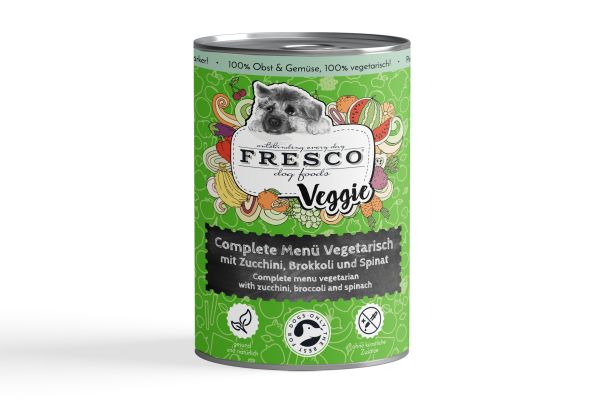 FRESCO Complete-Menü Vegetarisch mit Zucchini, Brokkoli und Spinat (haltbares B.A.R.F.) 400 g