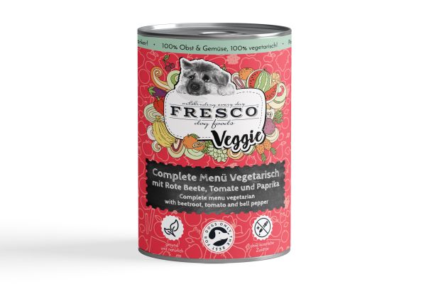 FRESCO Complete-Menü Vegetarisch mit Rote Beete, Tomate und Paprika (haltbares B.A.R.F.) 400 g