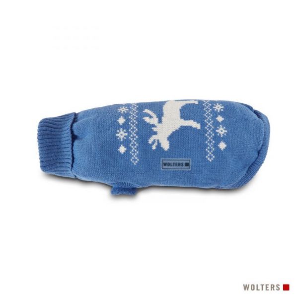 Wolters Hundepullover Elch Riverside-Blue / Weiß