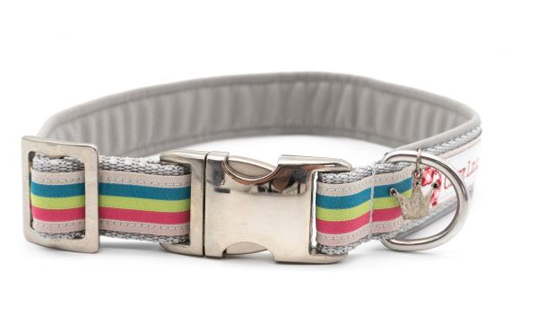 CHEZ LILLI Halsband Multicolor Stripes Größe M