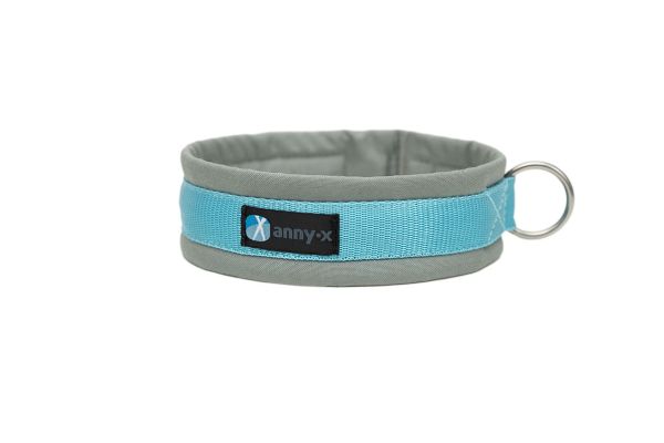 AnnyX Halsband mit Klickverschluss Grau / Eisblau