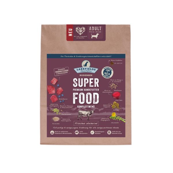 Lakefields SUPERFOOD Rind für ausgewachsene, kleine Hunde