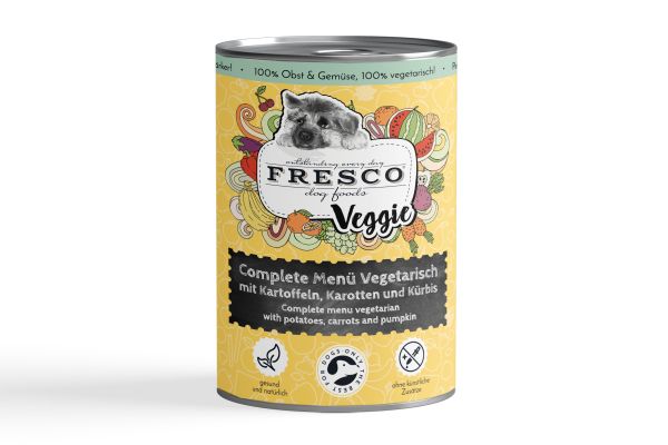 FRESCO Complete-Menü Vegetarisch mit Kartoffeln, Karotten und Kürbis (haltbares B.A.R.F.) 400 g