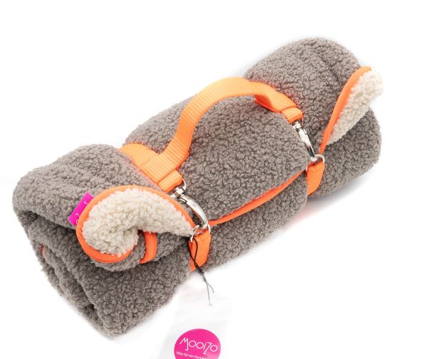 MooiZo Dog'n Roll Hundereisedecke Teddy Taupe - Beige - Orange