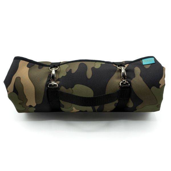 MooiZo Dog'n Roll Hundereisedecke Camouflage - Schwarz mit Teddyfleece