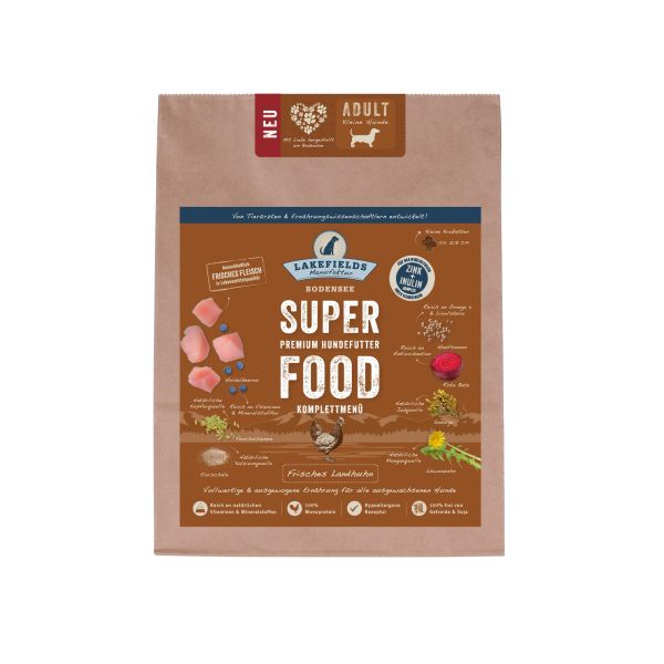 Lakefields SUPERFOOD Huhn für ausgewachsene, kleine Hunde