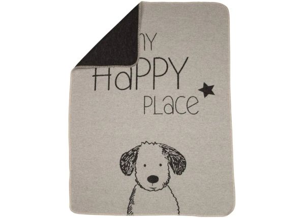 DF Decke "My happy place" Hund 70 x 90 cm Farbe Filz