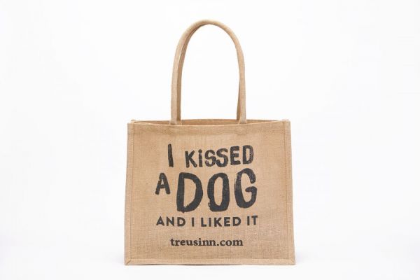 TREUSINN Eco Shopper Jute I kissed a dog