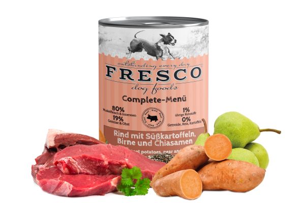 FRESCOComplete-Menü Rind mit Süßkartoffeln, Birne & Chiasamen 400 g