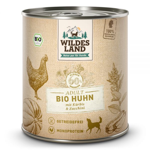 Wildes Land BIO Adult Huhn mit Kürbis & Zucchini 800 g