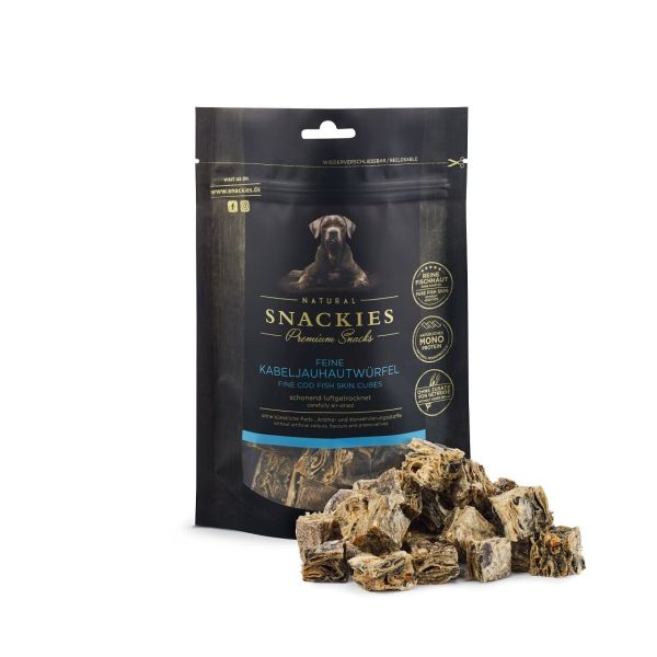 SNACKIES Feine Kabeljauhautwürfel 130g