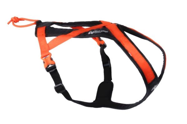 Non-stop dogwear Rush harness Canicross-Kurzgeschirr Schwarz - Orange