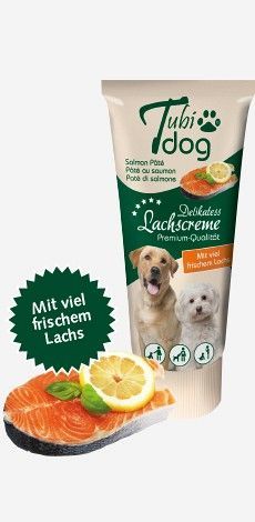 Tubidog Delikatess Lachscreme für Hunde 75g